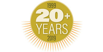 20+ year logo 1999 thru 2019