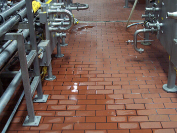 Acid proofing brick floor application